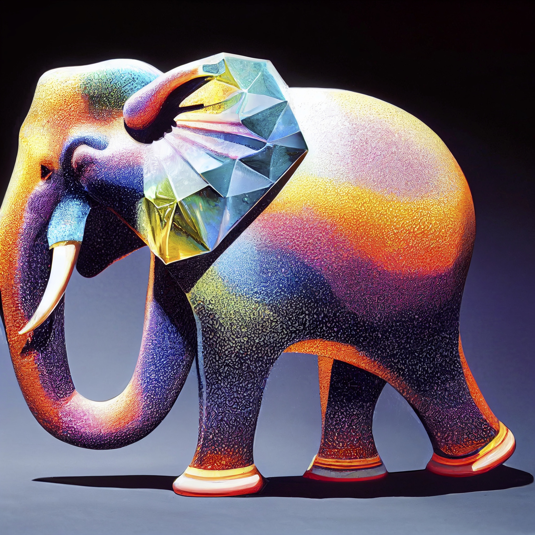 Renderman a giant crystaline elephant made of colored glass det a5df1924 21ce 440a aaaf 1856561216b3