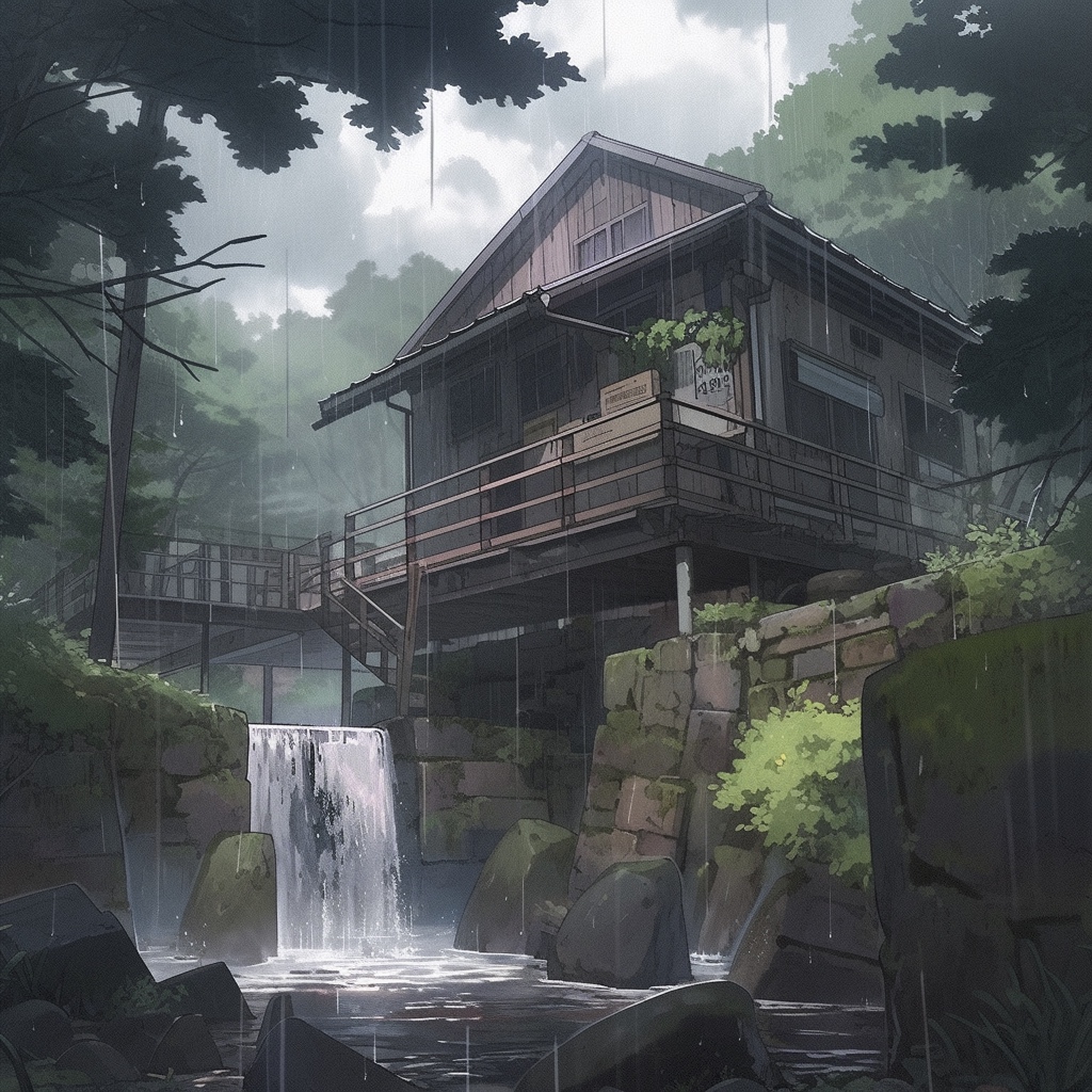 Renderman a rainy day at Falling Waters style scenic 26e57022 5c2f 4b6e 81e1 cf4fad56399c