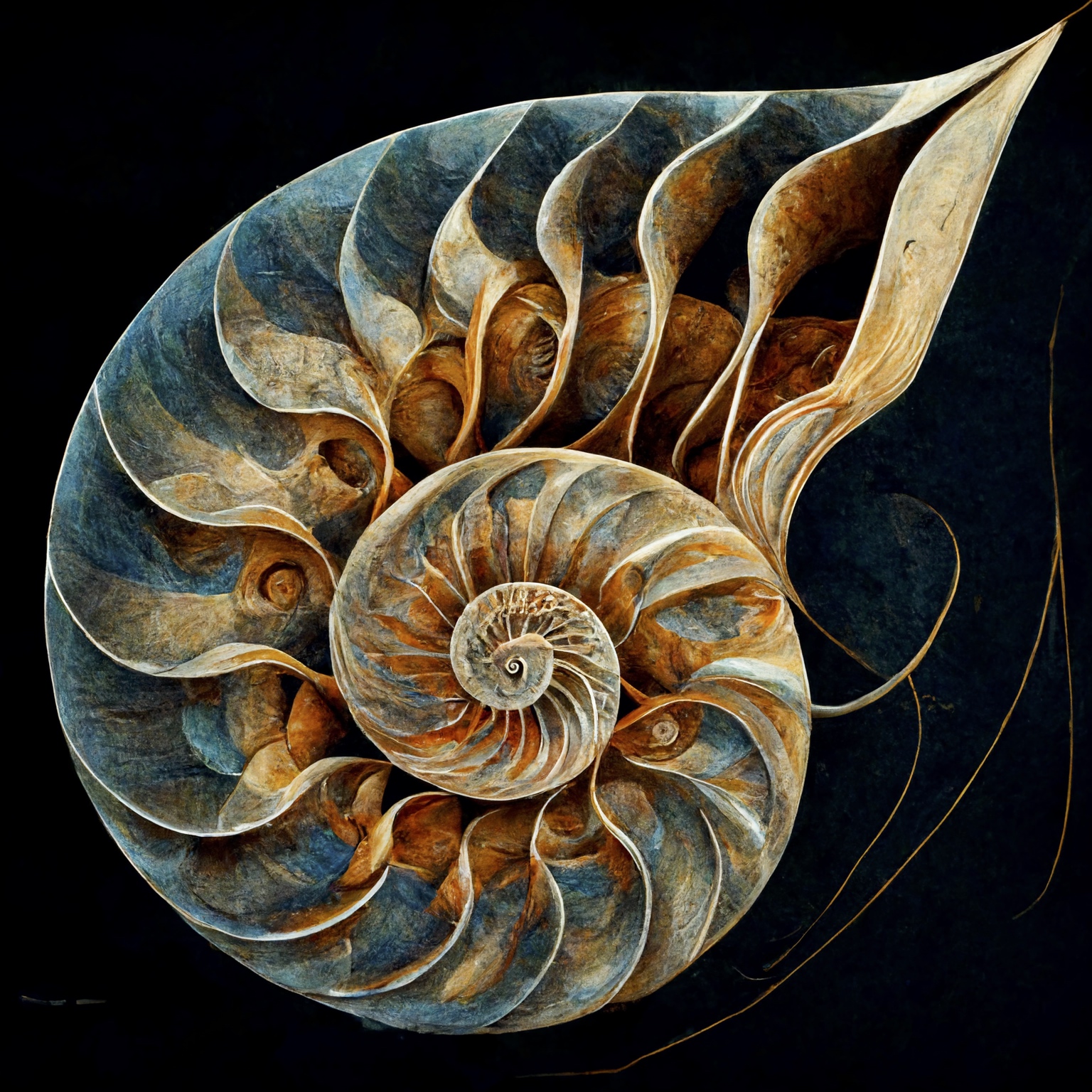 Renderman abstract drawing of a nautilus shell ccbc646f 2c32 4dcf 9620 aaf6b81ccf5b