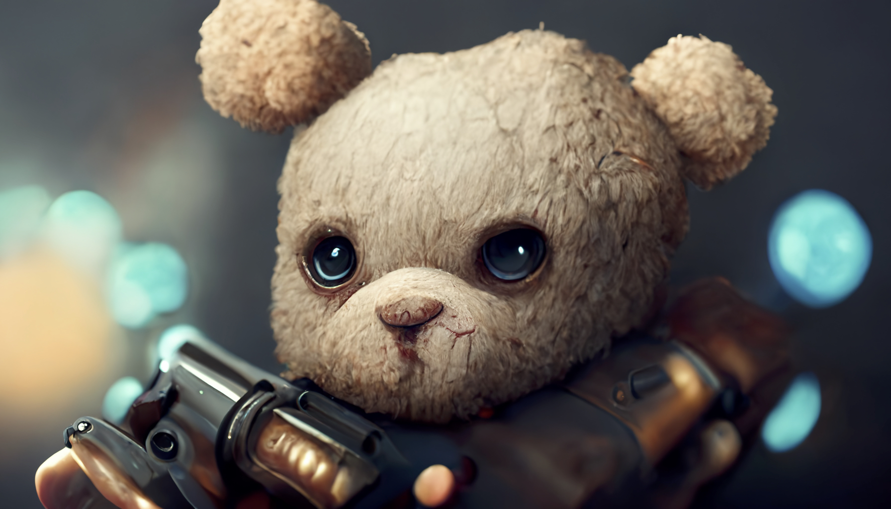 Renderman cute teddy bear holding a revolver detailed unreal en 121b58d7 aee7 4f92 8e12 71ac834d7a5d