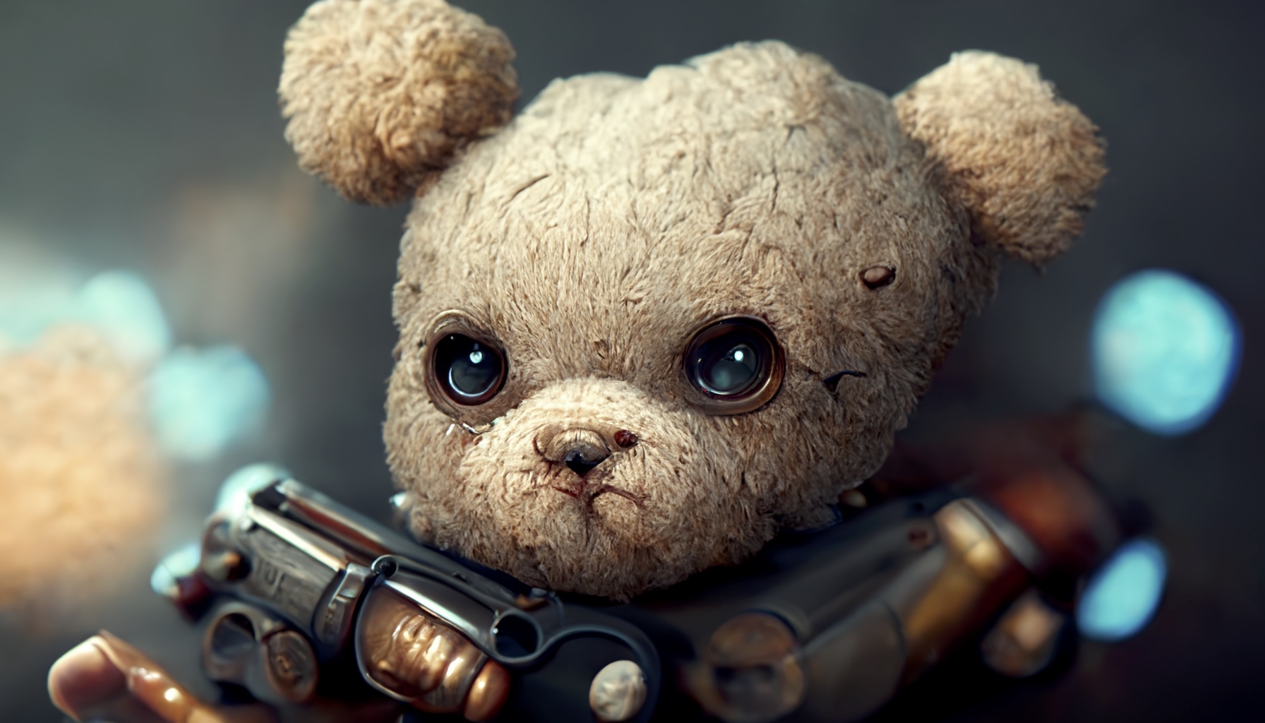 Renderman cute teddy bear holding a revolver detailed unreal en 4780e792 a140 45f5 b794 e0d5aed8a278