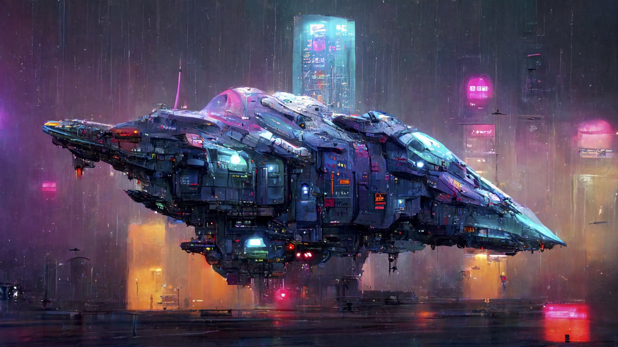 Renderman cyberpunk starship crystal highly detailed e6231744 8ce3 485e 95fa cdc75ebf1e94