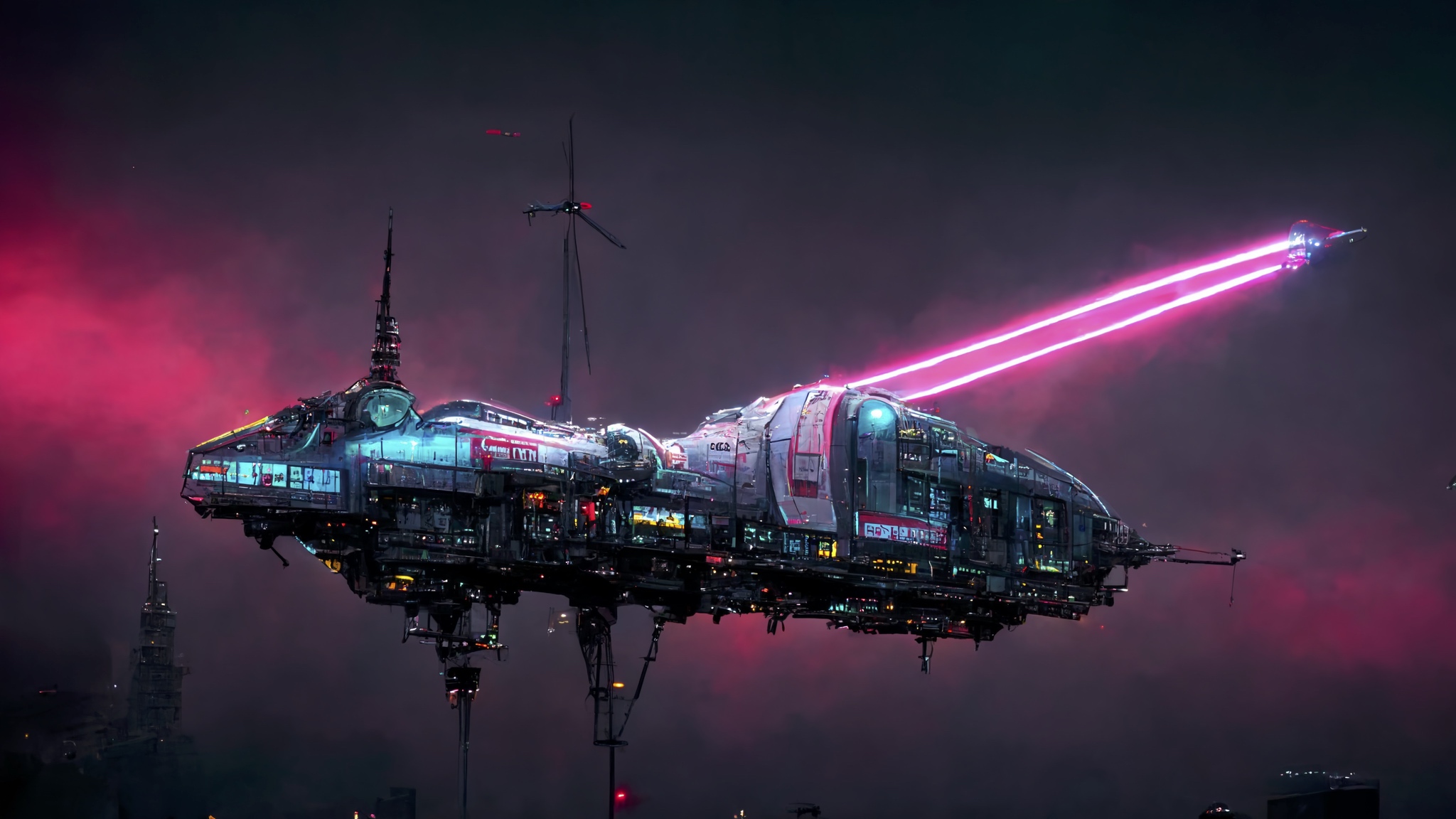 Renderman cyberpunk starship fdd3078d 80ea 4355 8ea1 fd5a35341b5b