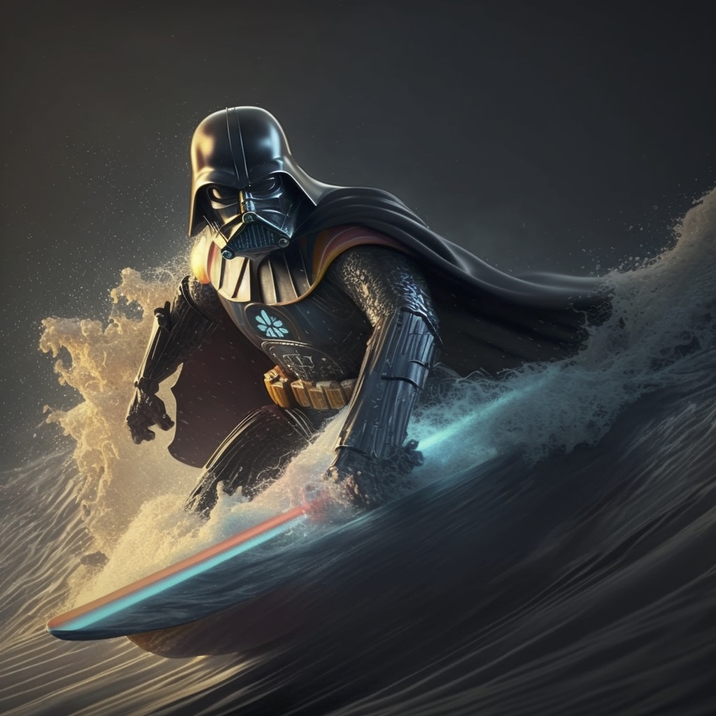 Renderman darth vader surfing Cinematic lighting Photorealistic fae50d5f 188f 4838 aa50 309e78ddf170