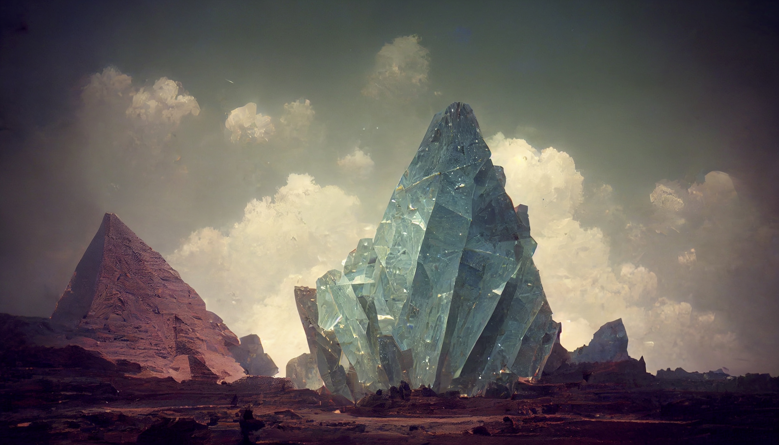 Renderman giant crystal pyramids  detailed hyper realistic in t 12ee1766 37b6 407e b087 85af11c5aef4