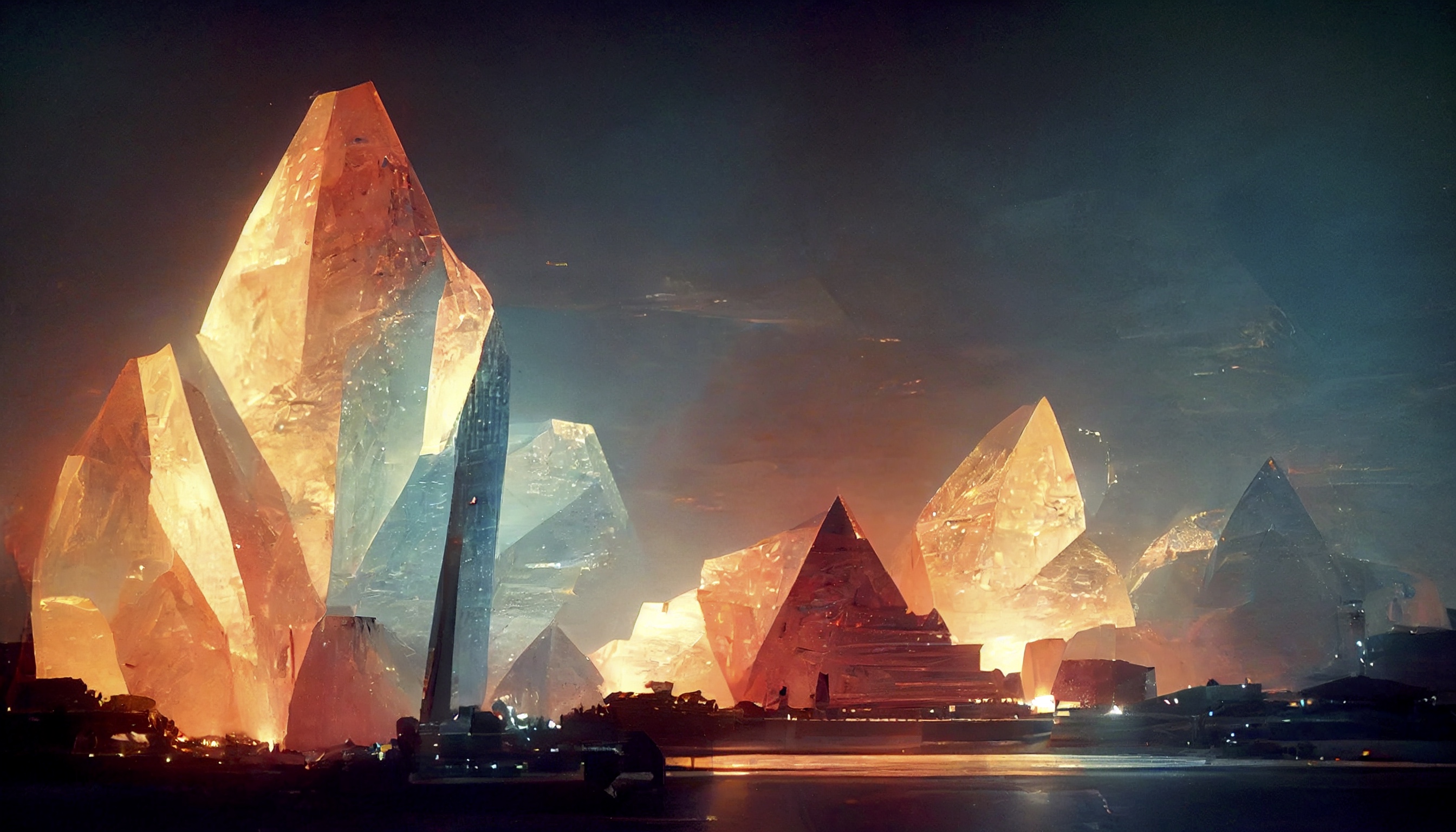 Renderman giant crystal pyramids  detailed hyper realistic in t edda793c 726f 4c2f 8dca 21e8e402cf68
