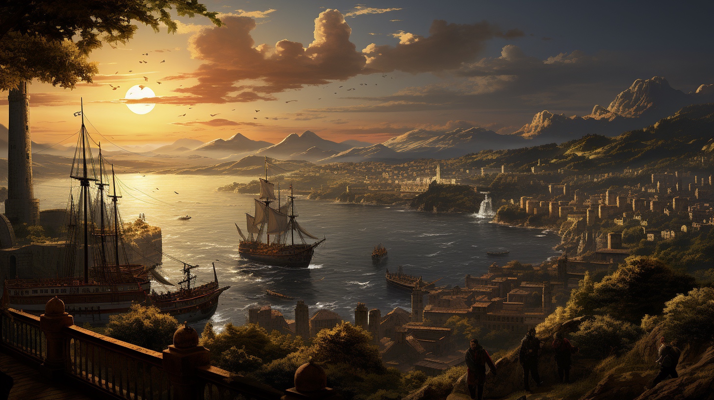 Renderman A band of vikings overlook a harbor from atop a hil bc2b00be 8ab2 48c9 8145 7f03355f5988 0