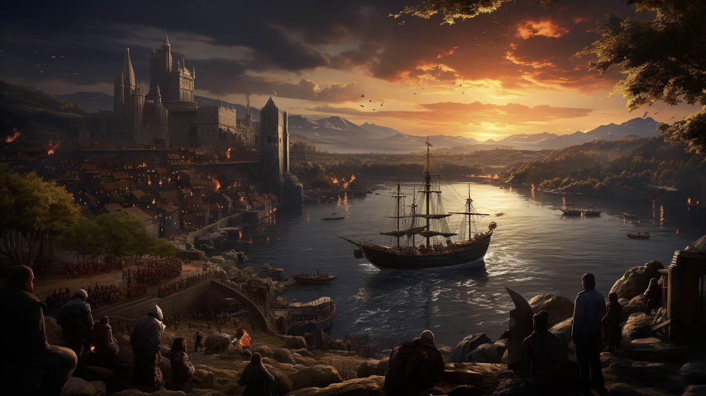 Renderman A band of vikings overlook a harbor from atop a hil bc2b00be 8ab2 48c9 8145 7f03355f5988 3