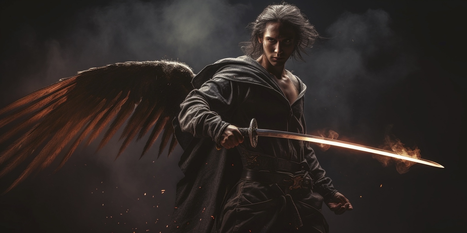 Renderman A cinematic pose of the archangel Michael locked in 627783aa 70b0 47a1 98af 36dffa56129a 0