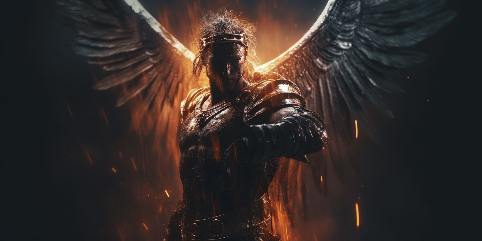 Renderman A cinematic pose of the archangel Michael locked in 627783aa 70b0 47a1 98af 36dffa56129a 1