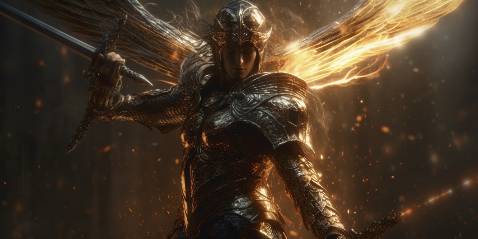 Renderman A cinematic pose of the archangel Michael locked in a18d2153 193c 49be af32 f6deb6bb55f3 1