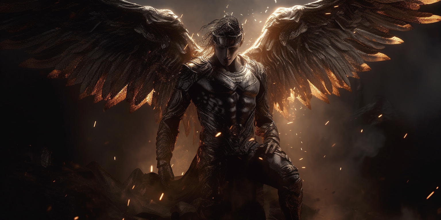 Renderman A cinematic pose of the archangel Michael locked in be77a9c5 3cf6 4136 926f bc83bbdfdfa1 0
