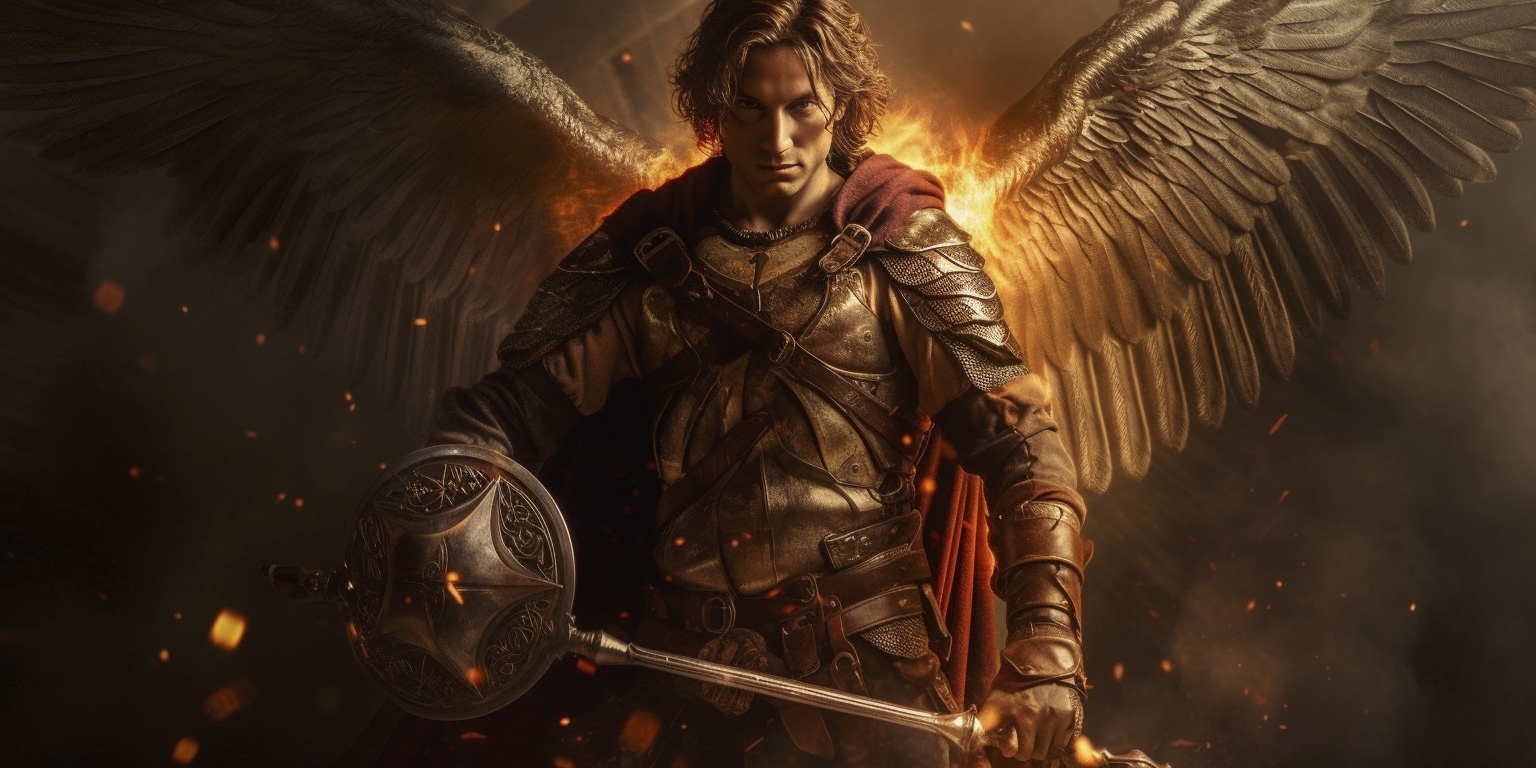 Renderman A cinematic pose of the archangel Michael locked in e41ccde6 fac7 49d5 85cb d637f7f29f25 2