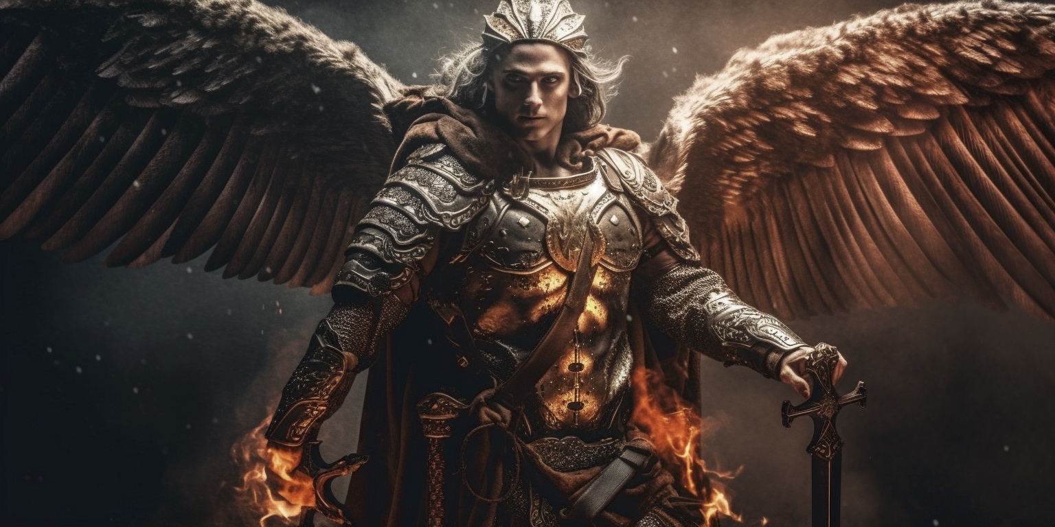 Renderman A cinematic pose of the archangel Michael locked in e41ccde6 fac7 49d5 85cb d637f7f29f25 3
