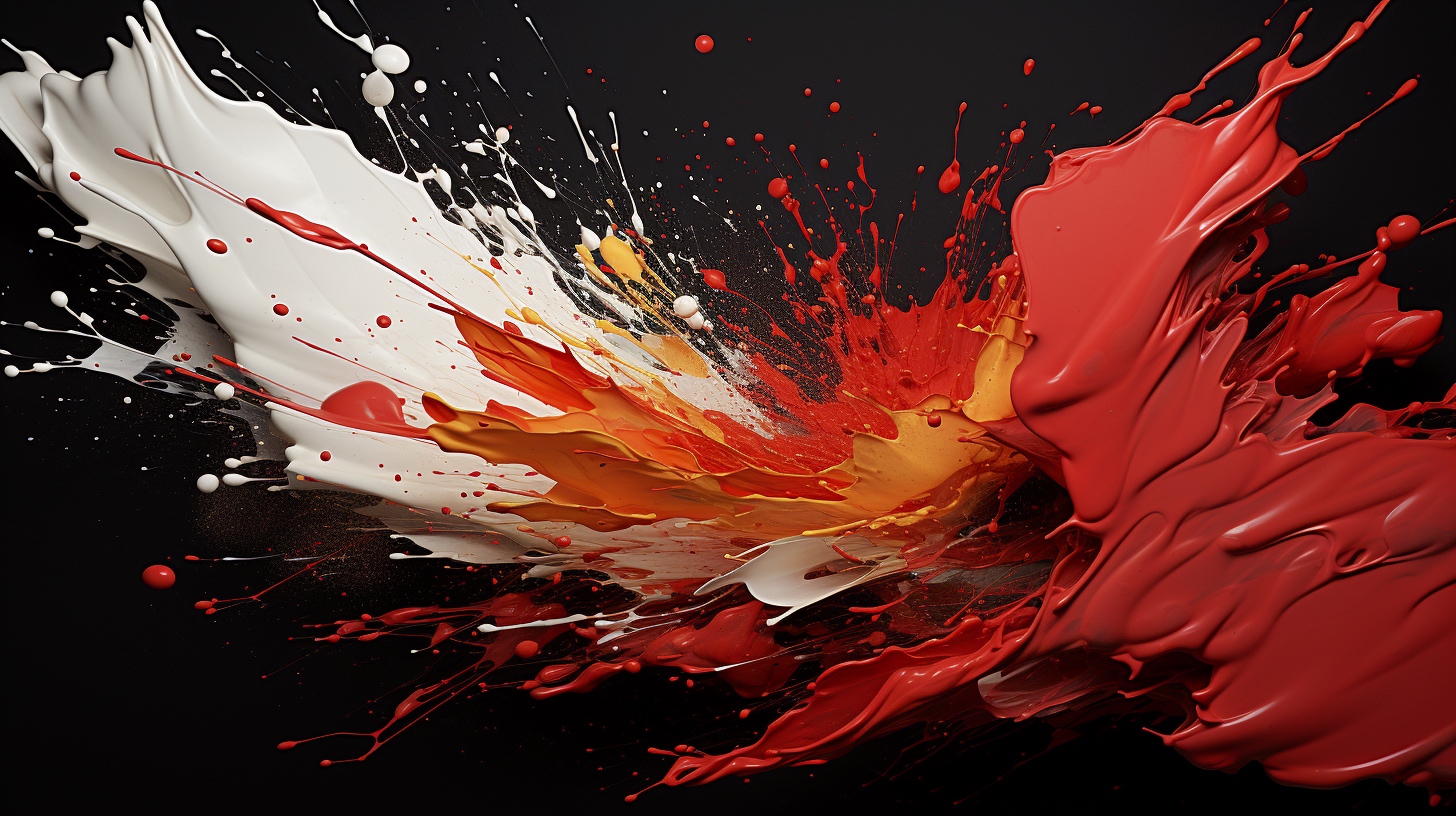Renderman A vivid red paint splash striking a monochrome blac 5f40c3ac a1ac 4569 b805 152aeadf9439 2