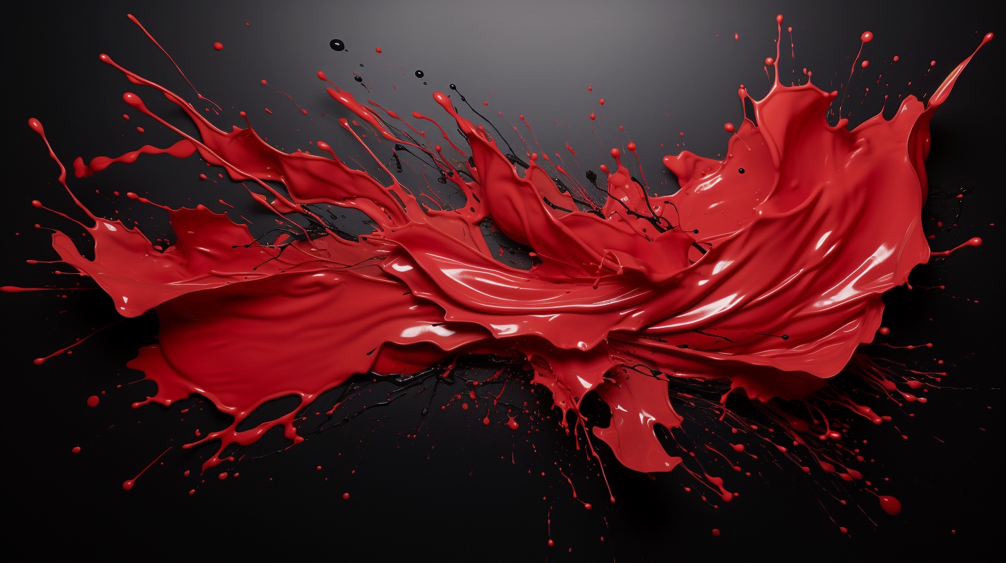 Renderman A vivid red paint splash striking a monochrome blac c968cc62 7eaa 4aee a7b7 36bde34dcc85 1