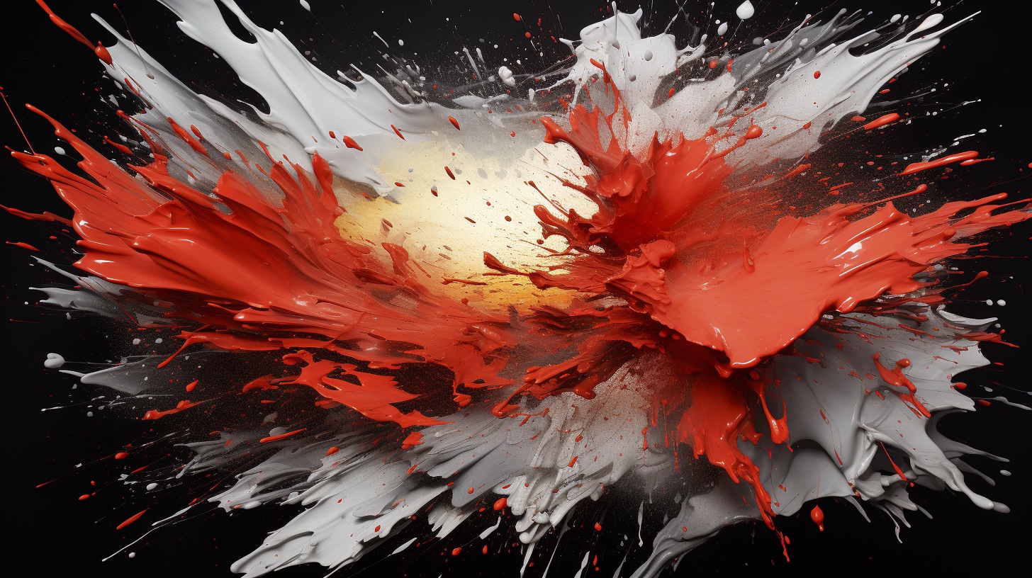 Renderman A vivid red paint splash striking a monochrome blac c968cc62 7eaa 4aee a7b7 36bde34dcc85 2