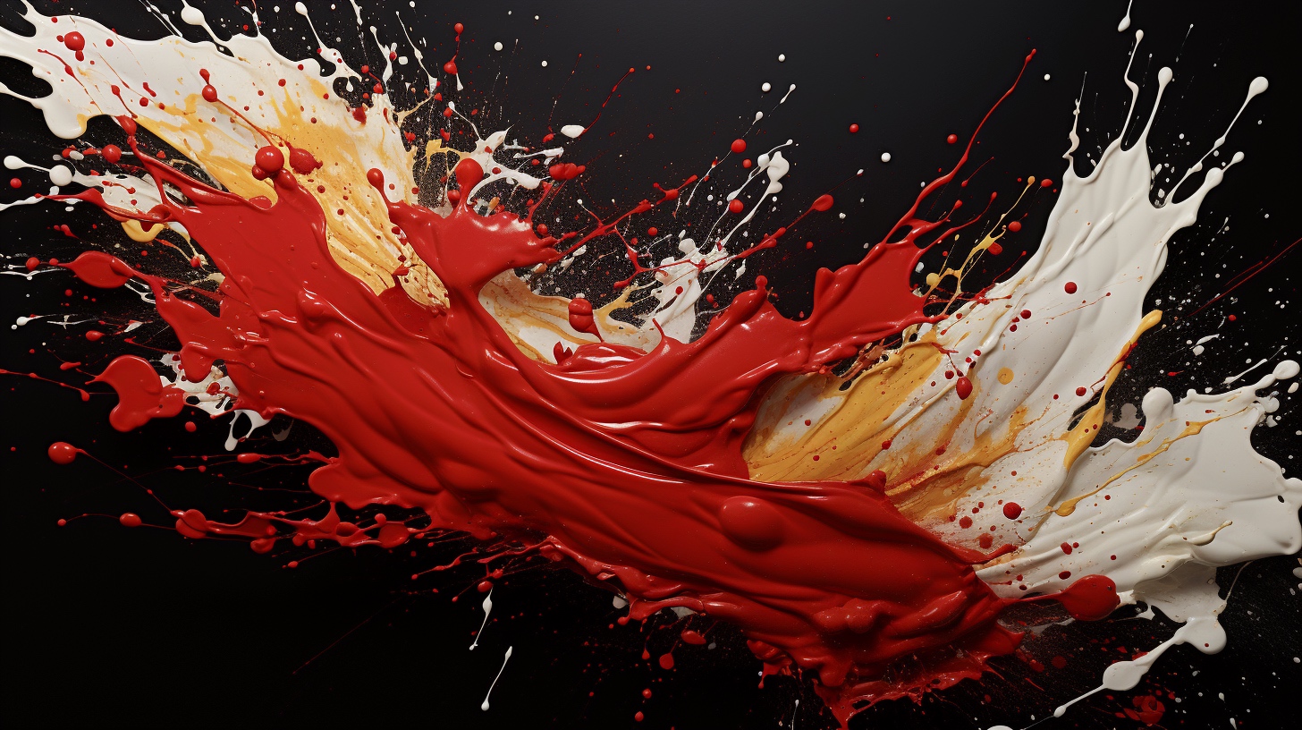 Renderman A vivid red paint splash striking a monochrome blac c968cc62 7eaa 4aee a7b7 36bde34dcc85 3
