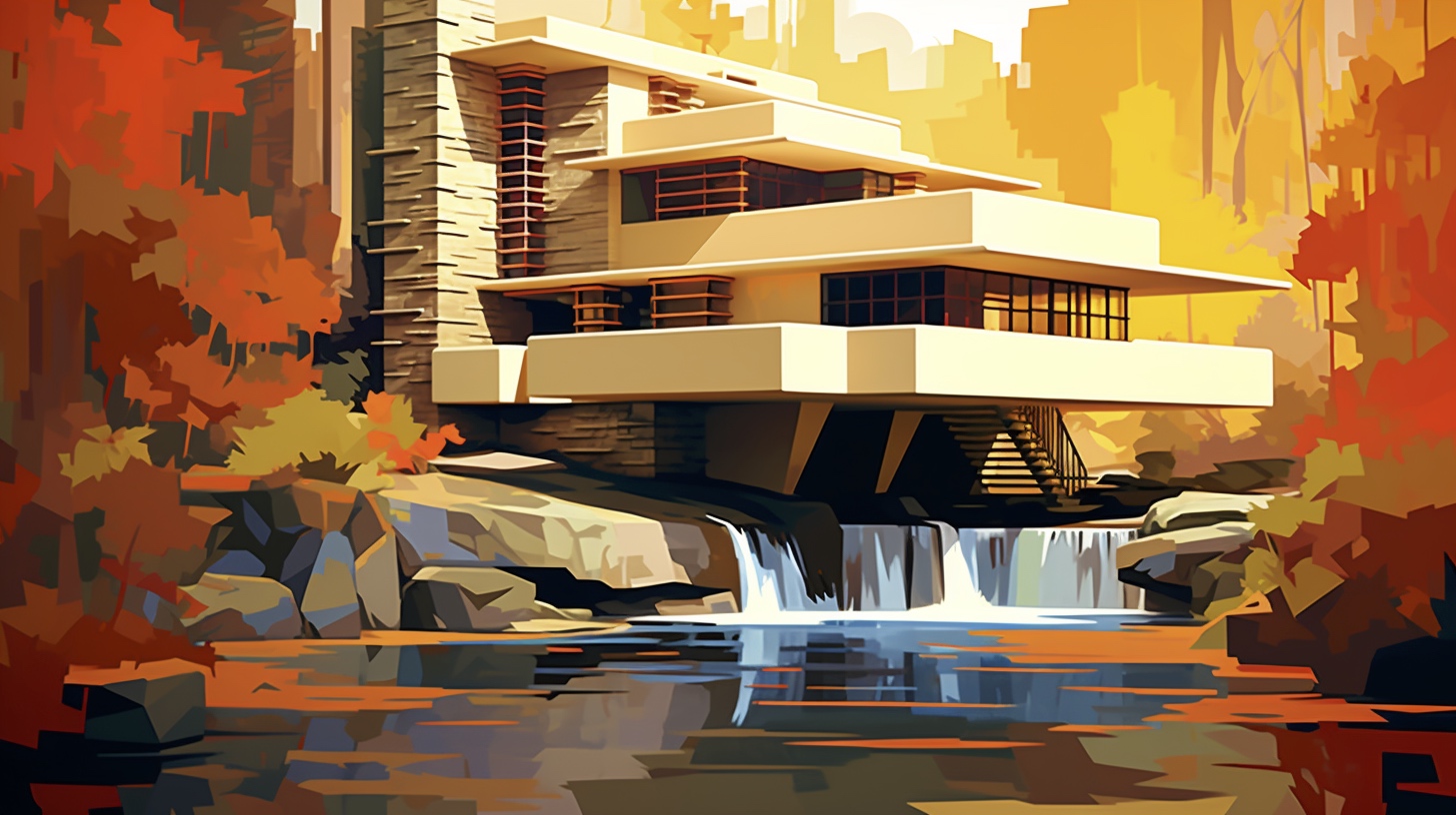 Renderman Abstract graphic of Frank Lloyd Wrights Falling Wat e0e6ce86 9f61 4278 aae1 724f14a4ed9d 3
