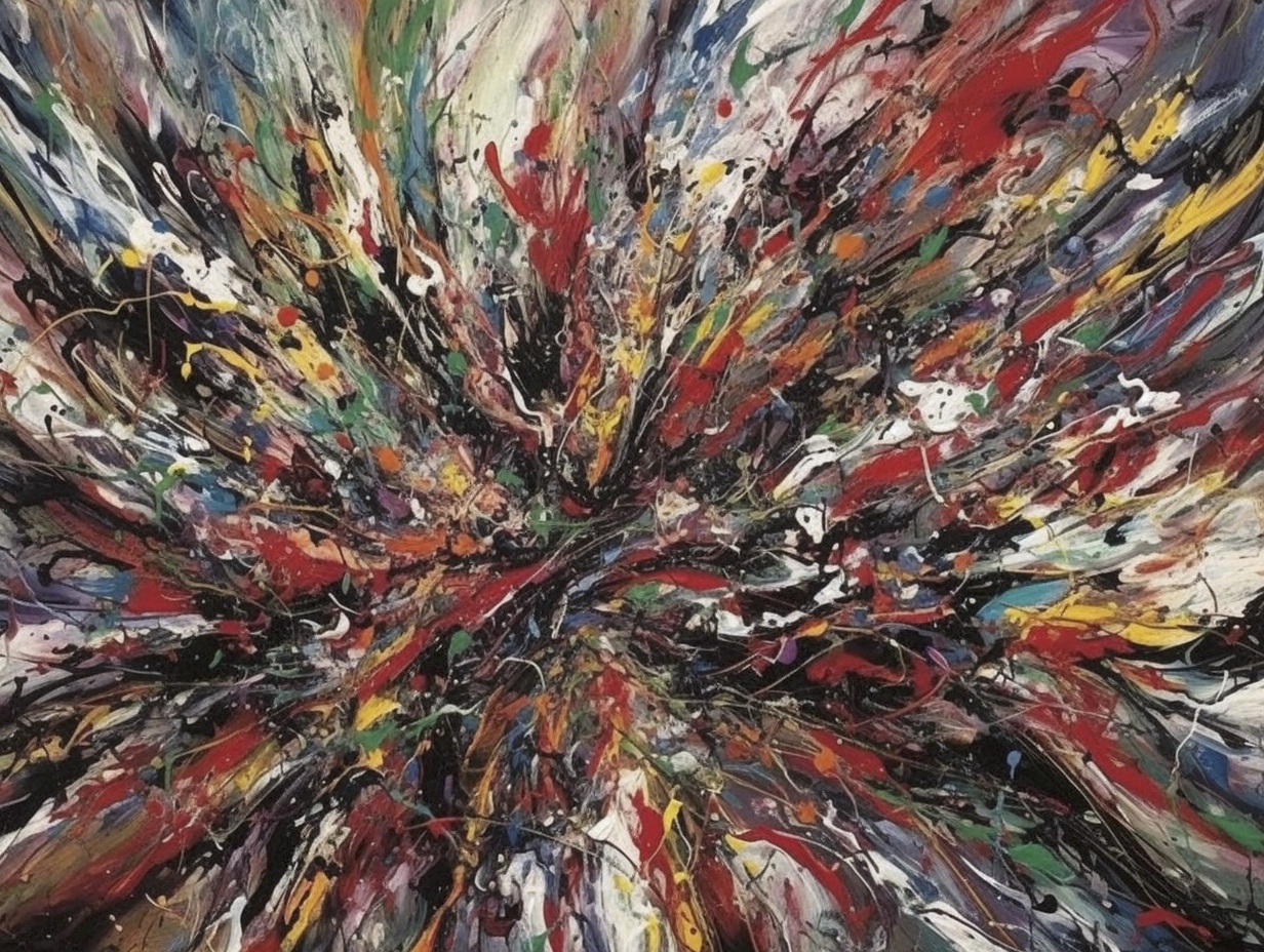 Renderman An abstract painting featuring a chaotic tangle of  c3318101 10e0 43fe 9baf 90599216fd15 0
