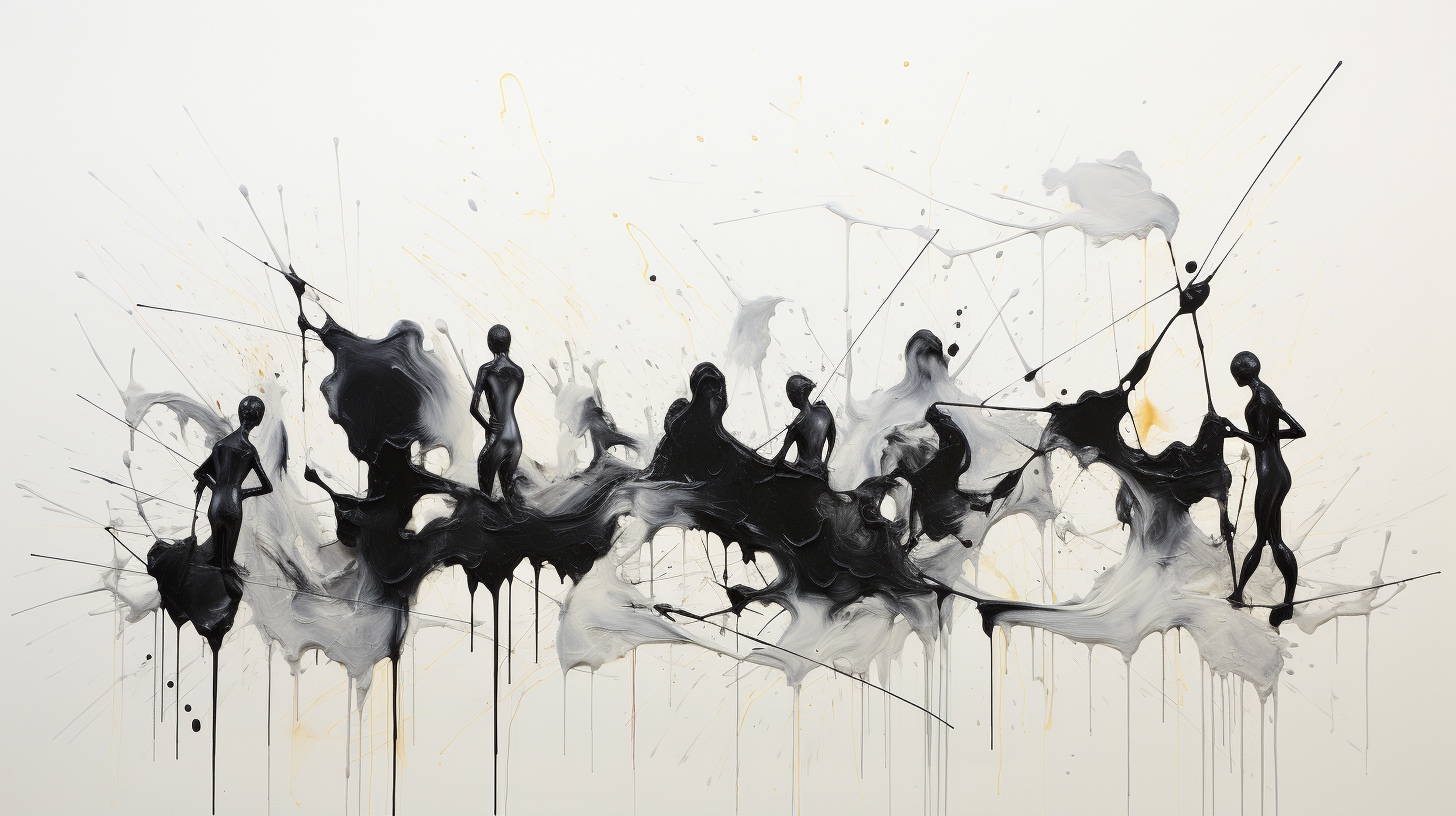 Renderman An abstract painting in black and white featuring a c d67713ff d168 46f7 b058 e323769b4387