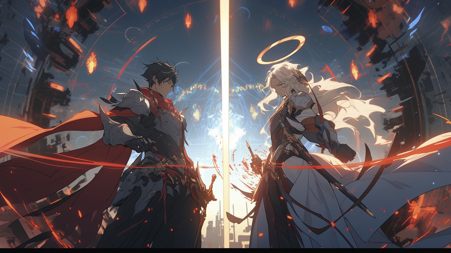Renderman Anime battle scene featuring the Archangel Michael  d2aed83a c705 4612 b281 f7ad64e7f4b4 0
