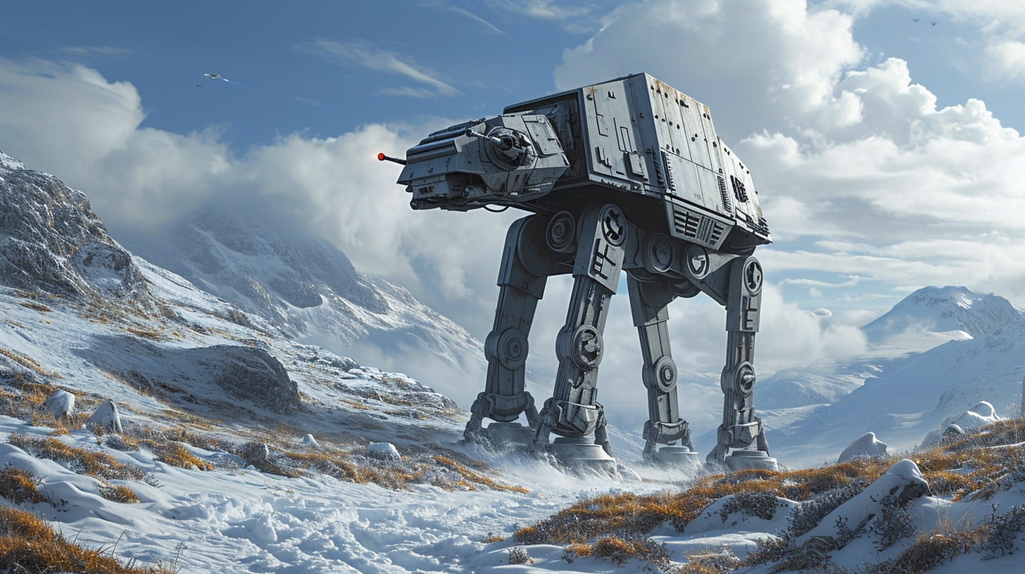 Renderman At At on Hoth in the snow dynamic action by Moebius 6c174c91 0b7b 4f89 ae67 808e17c207bd 1