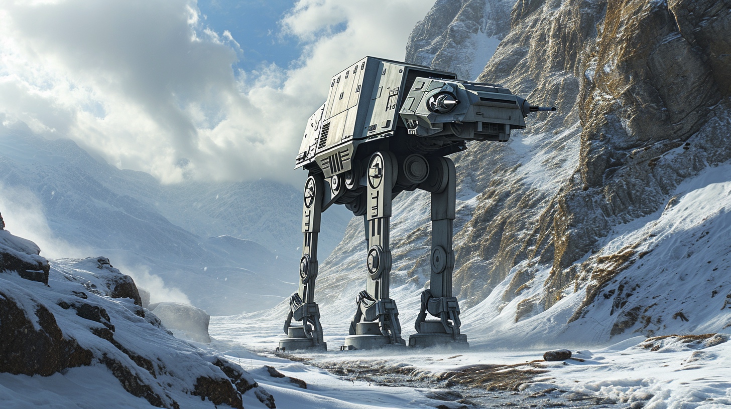 Renderman At At on Hoth in the snow dynamic action by Moebius a 5696ca85 243a 4602 855b 8a0db602ec5d