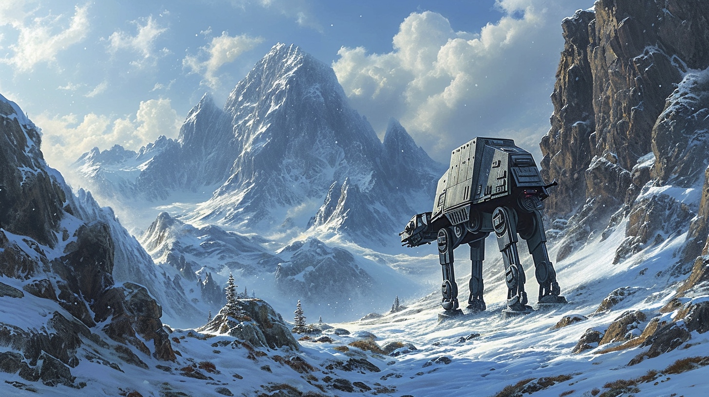 Renderman At At on Hoth in the snow dynamic action by Moebius a ce336d26 6fb0 4d19 835b 09cea0cb7880