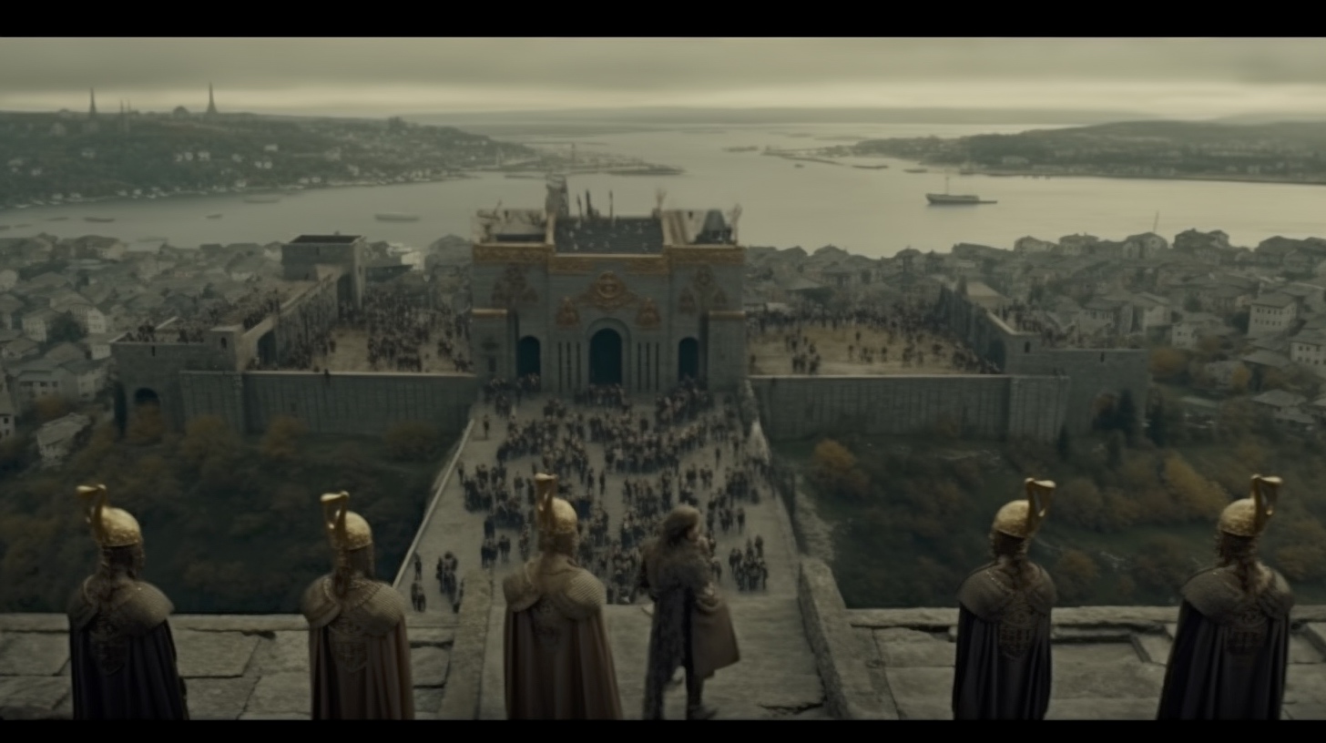 Renderman Cinematic still of a band of vikings standing atop  0826ee05 bf89 473b 8a27 0be5b80fca9b 2