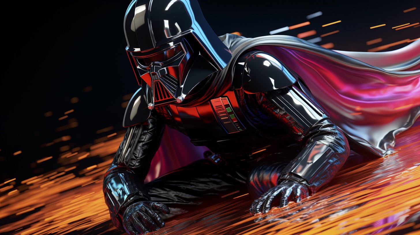 Renderman Darth Vader waterskiing minimalist Art Nouveau Gamine eb777149 3804 4e23 a010 d8b9072120b6
