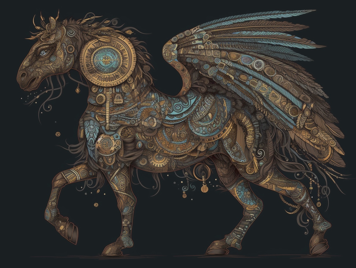 Renderman Design of a mythical creature that is half horse ha 03db4874 f3e8 49dc af74 e4d7a82c741f 0