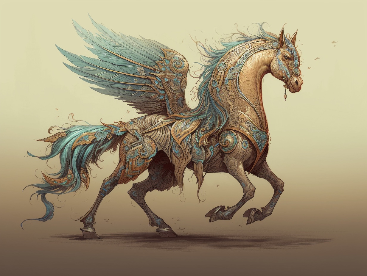 Renderman Design of a mythical creature that is half horse ha 03db4874 f3e8 49dc af74 e4d7a82c741f 1