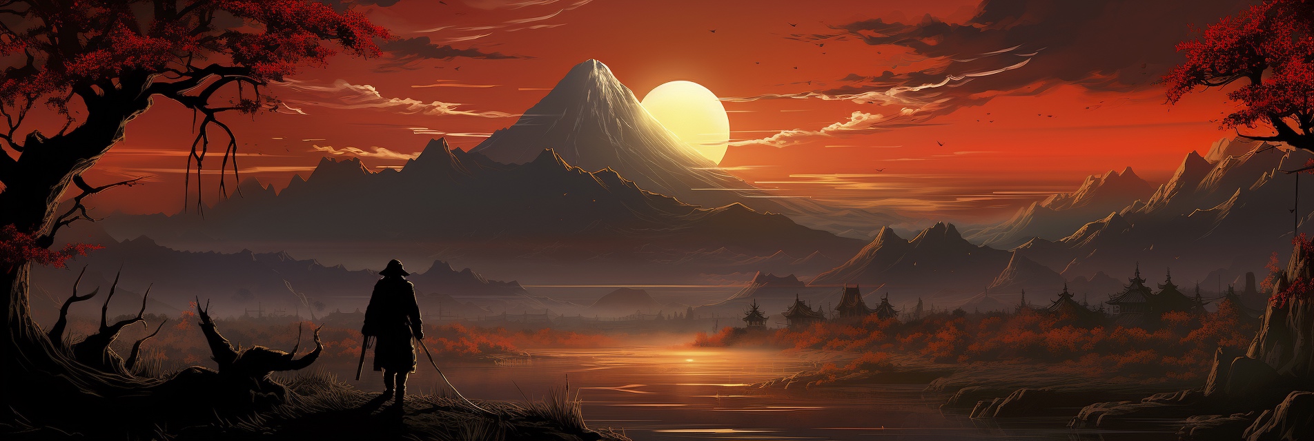 Renderman Detailed graphic of a cowboy facing a firey sunset  745cf16b c1c9 4d7d 9112 9fde6cf4c159 0