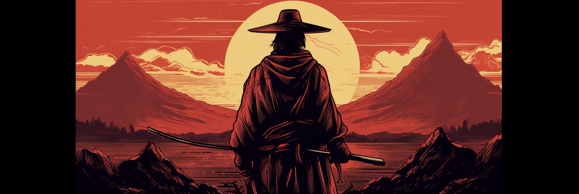 Renderman Detailed movie poster of a cowboy silhouetted against 9508f306 8426 4bdd 8a8e 2108d9925bcc