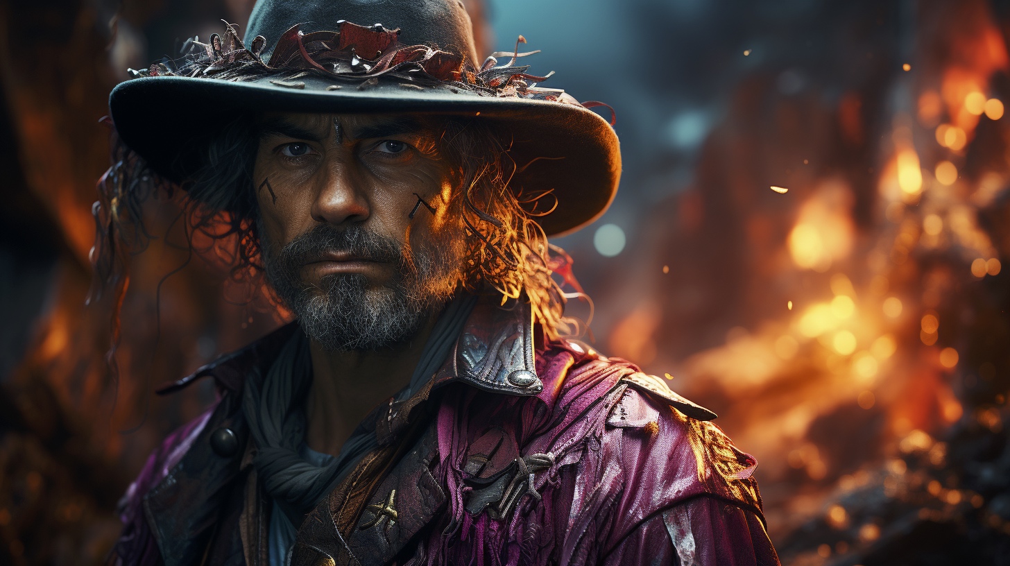 Renderman Detailed photo of a cowboy holding a samurai sword  135ec4e5 fc66 4b48 ad57 b7140a886ebf 1