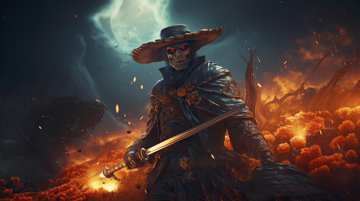 Renderman Detailed photo of a cowboy holding a samurai sword  48b54c16 39d7 4981 bad4 3df954ce2f06 2