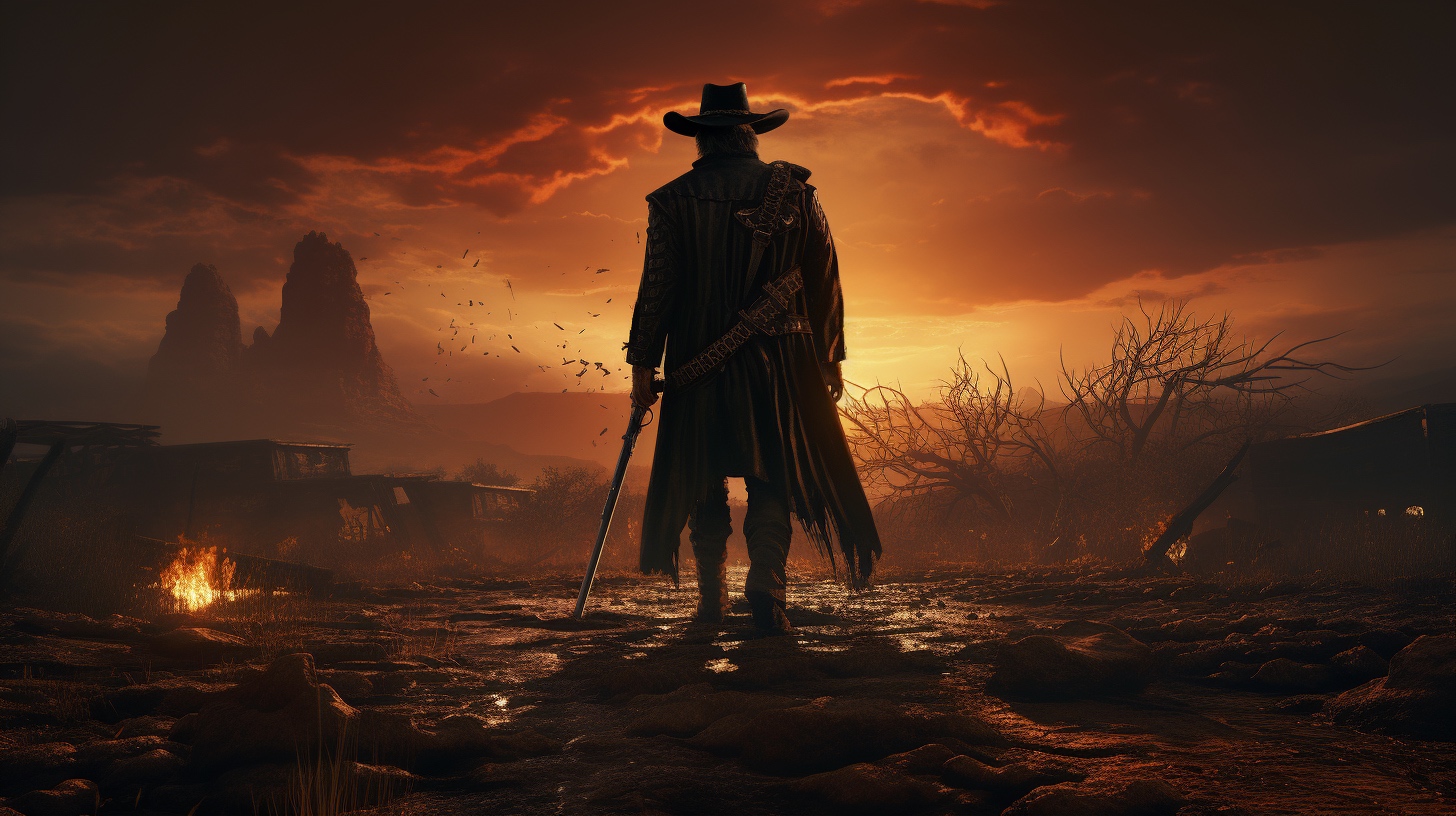 Renderman Detailed photo of a cowboy holding a samurai sword  7d76ccc0 f6ec 422e 8efe 11b6078dcef1 2