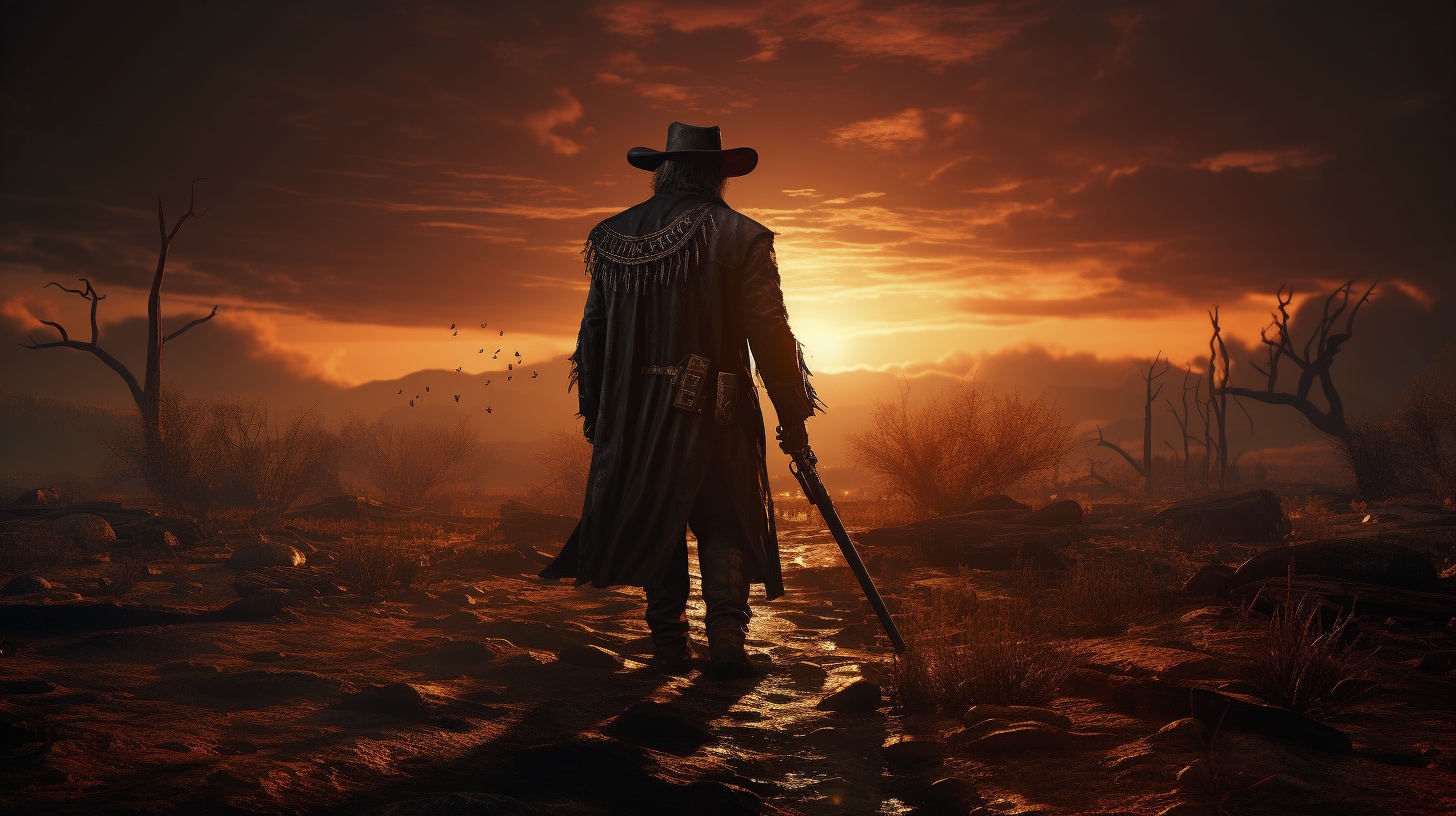 Renderman Detailed photo of a cowboy holding a samurai sword  7d76ccc0 f6ec 422e 8efe 11b6078dcef1 3