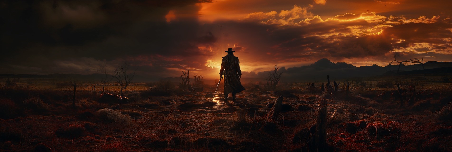 Renderman Detailed photo of a cowboy holding a samurai sword  e2216839 cdde 47b2 9c32 d9f55fe8fa7d 1