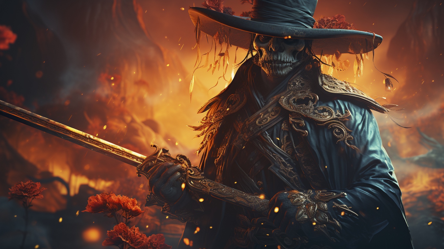 Renderman Detailed photo of a cowboy holding a samurai sword  f1ce2241 58b1 4941 b675 5d32a1664e0b 1