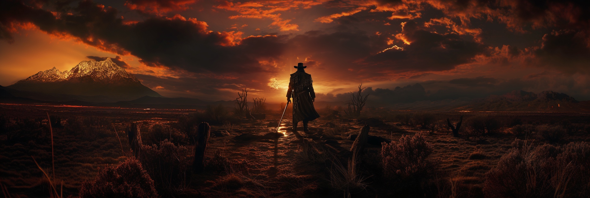 Renderman Detailed photo of a cowboy holding a samurai sword in 3863103f 440d 47c2 b561 f40a7bb0758f