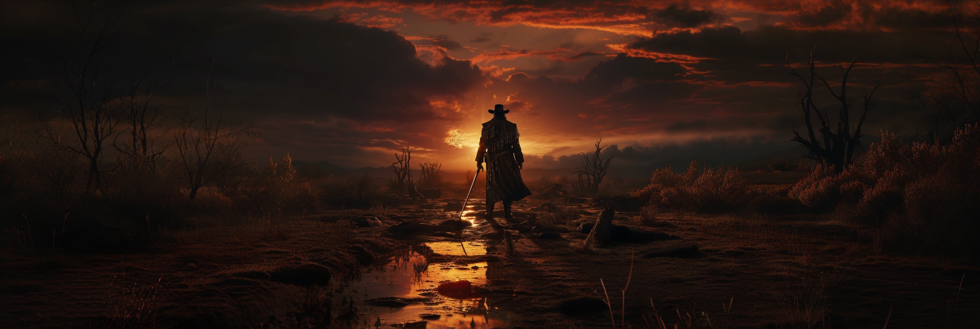 Renderman Detailed photo of a cowboy holding a samurai sword in 675d5051 3bf5 4cd0 9236 404ab50fb0bc
