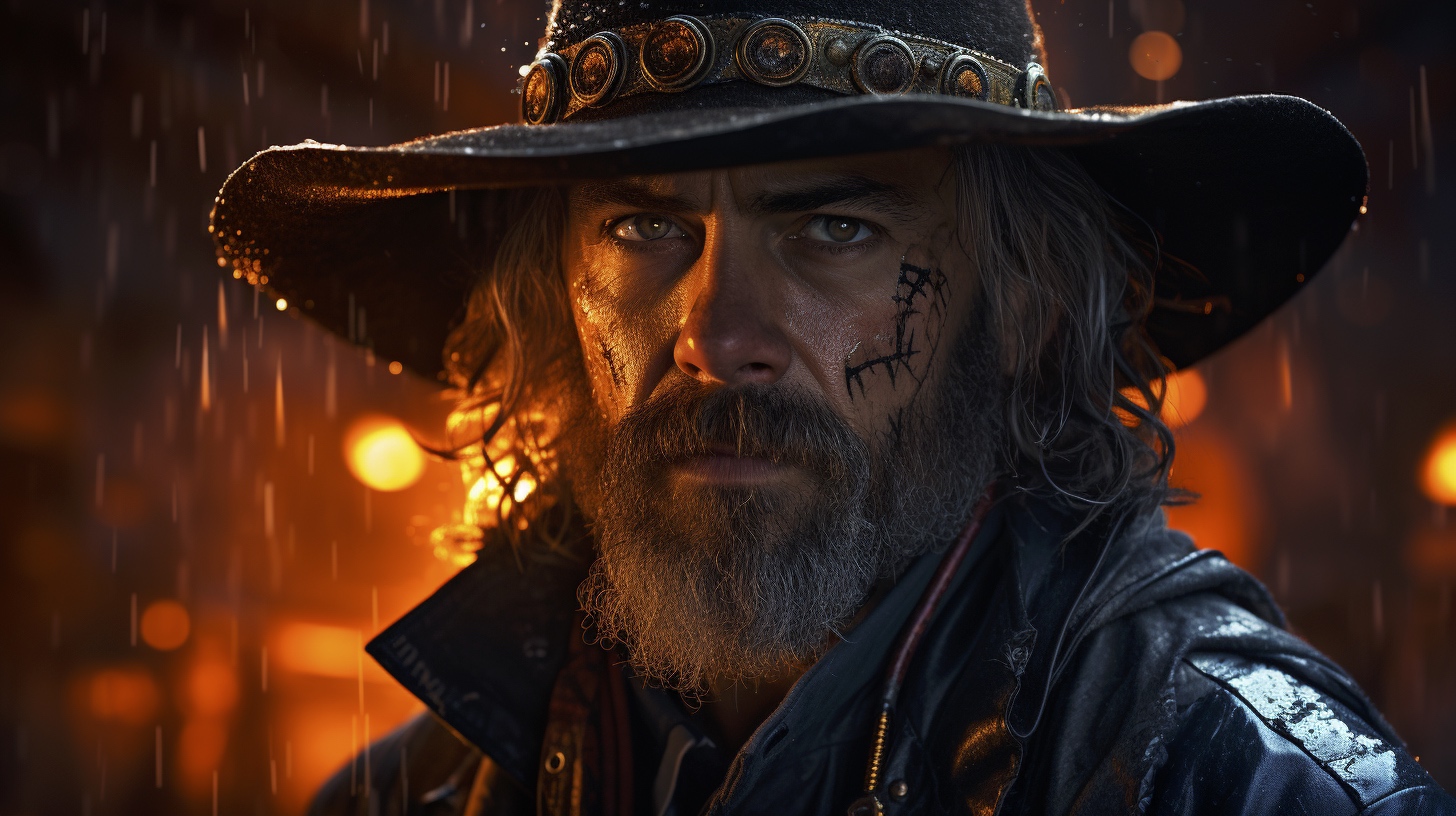 Renderman Detailed photo of a samurai cowboy in the style of  2ce730e0 29e6 490f ac21 96636f728e3a 2