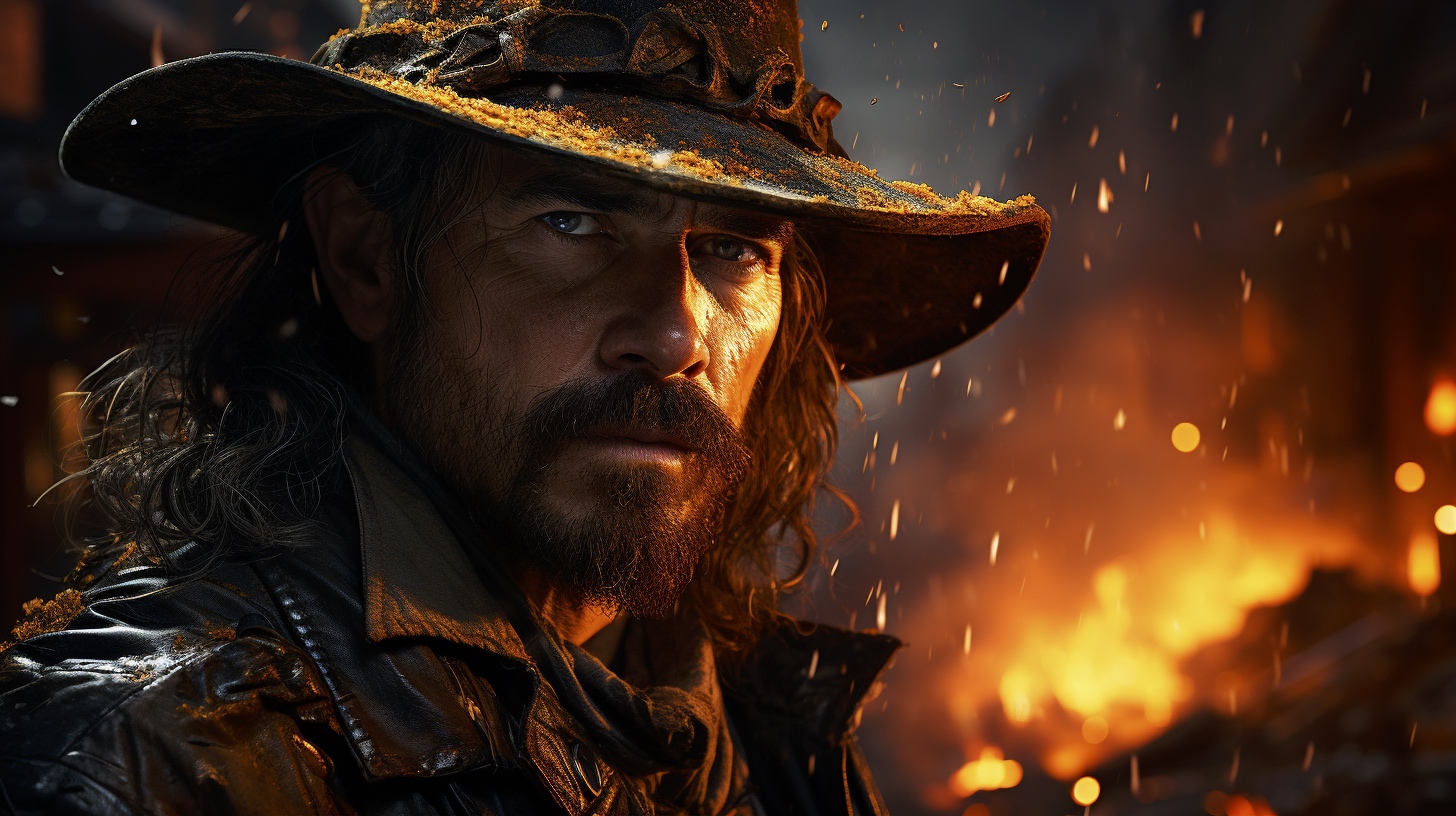 Renderman Detailed photo of a samurai cowboy in the style of a  3c23524f 8353 4183 8007 0ddd3171945b