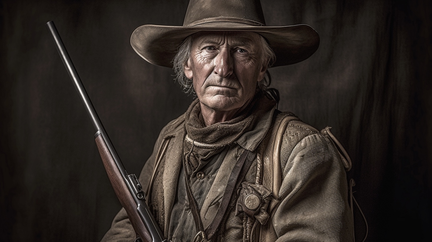 Renderman Detailed photograph of a cowboy holding an AR 15 ca f15eb5ba e9fd 4452 bbca 3c5105464f19 1