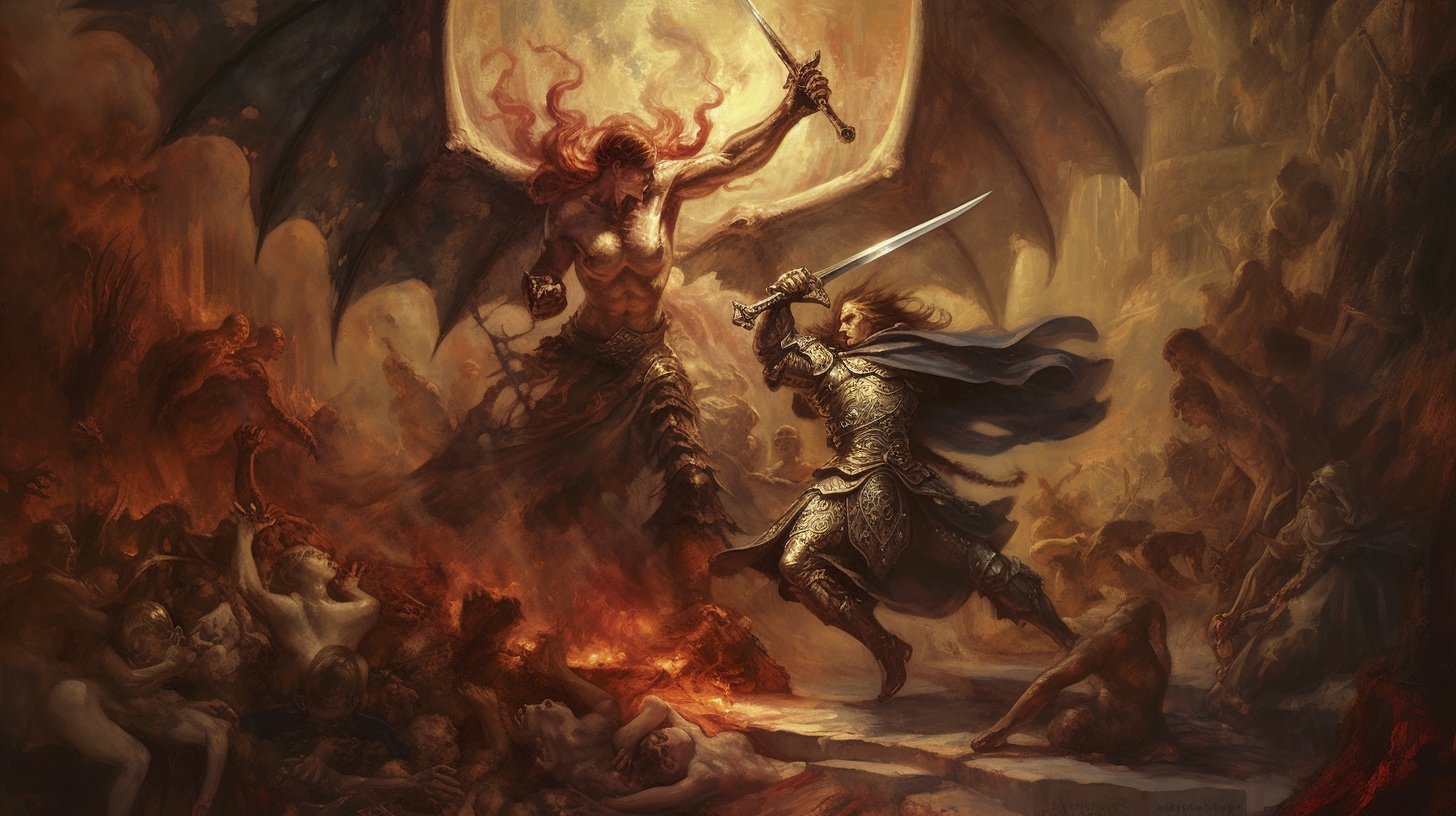 Renderman Dramatic battle scene of the archangel Michael lock 161eeb1f 65b5 494c 8813 2d472336c368 0