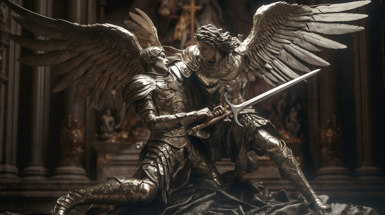 Renderman Dramatic battle scene of the archangel Michael lock 2460d97c 5b5c 4a8e 9eb1 a568df26a7e8 2