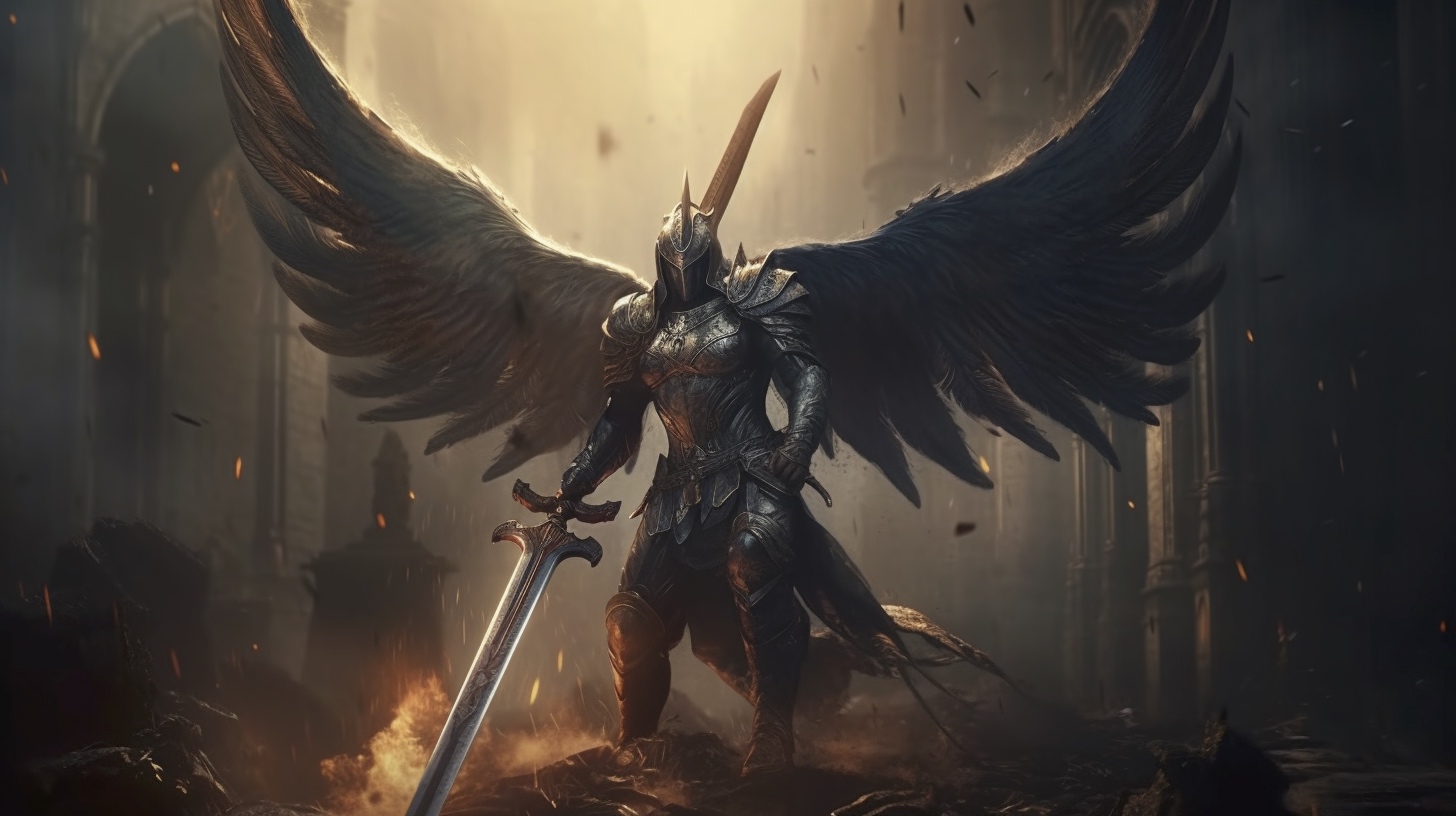 Renderman Dramatic battle scene of the archangel Michael lock 5f004ce1 54ab 4cbd b048 97edbe6c2dfd 0