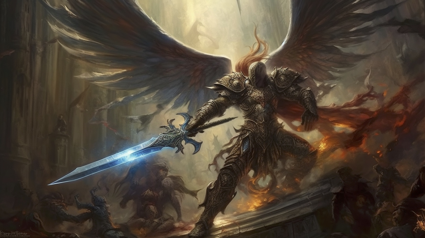 Renderman Dramatic battle scene of the archangel Michael lock 5f004ce1 54ab 4cbd b048 97edbe6c2dfd 1
